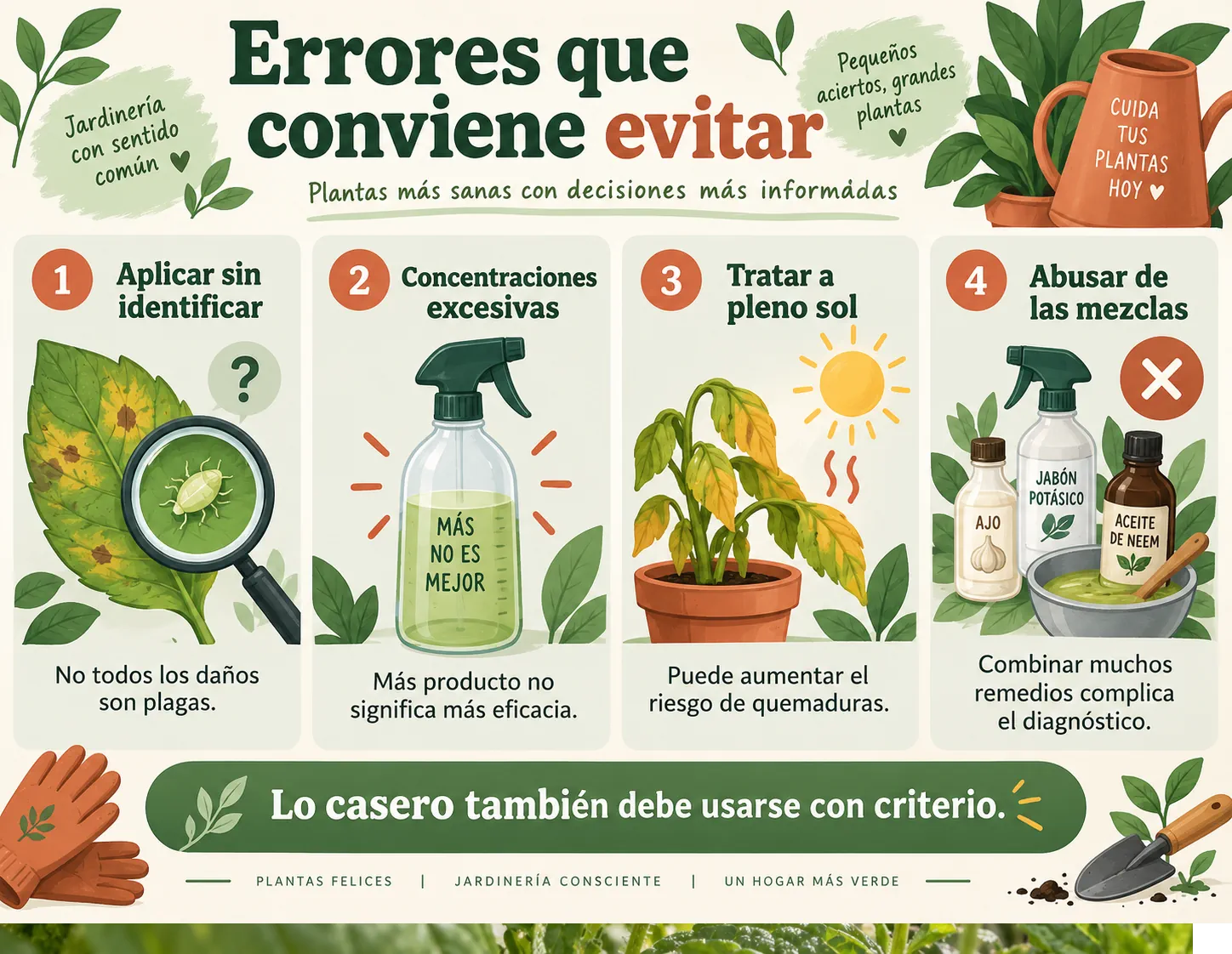 Errores frecuentes al utilizar remedios caseros contra plagas en plantas